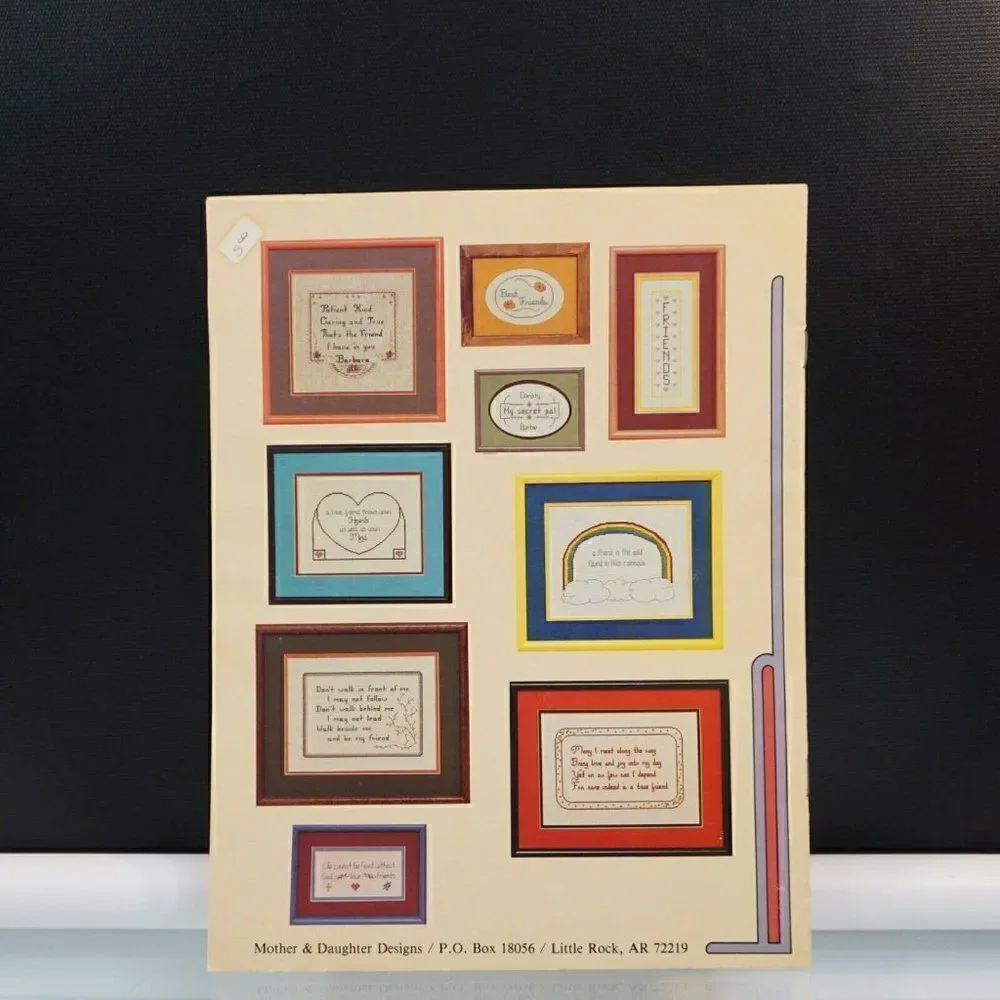 All About Friends Counted Cross Stitch Leaflet Carolyn Muradian Maro Foster 1984